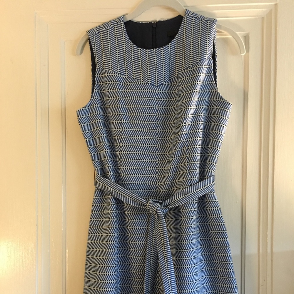 J.Crew blue/white herringbone dress, size 4